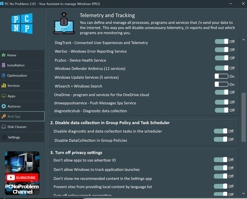 Anti-spy on your PC No Problems. Page 2